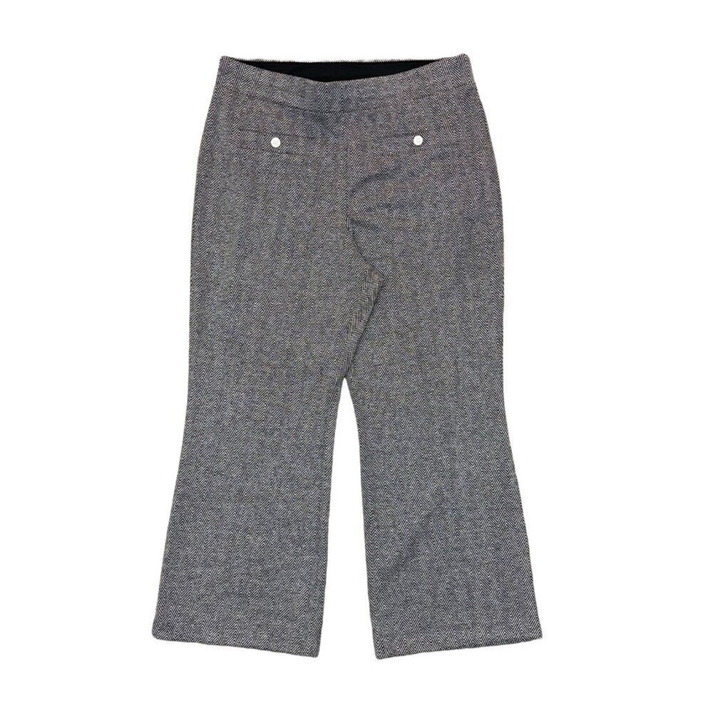 Michael Kors Women's Pants Size L Gray Cropped Wide Leg Pull On Stretch EUC